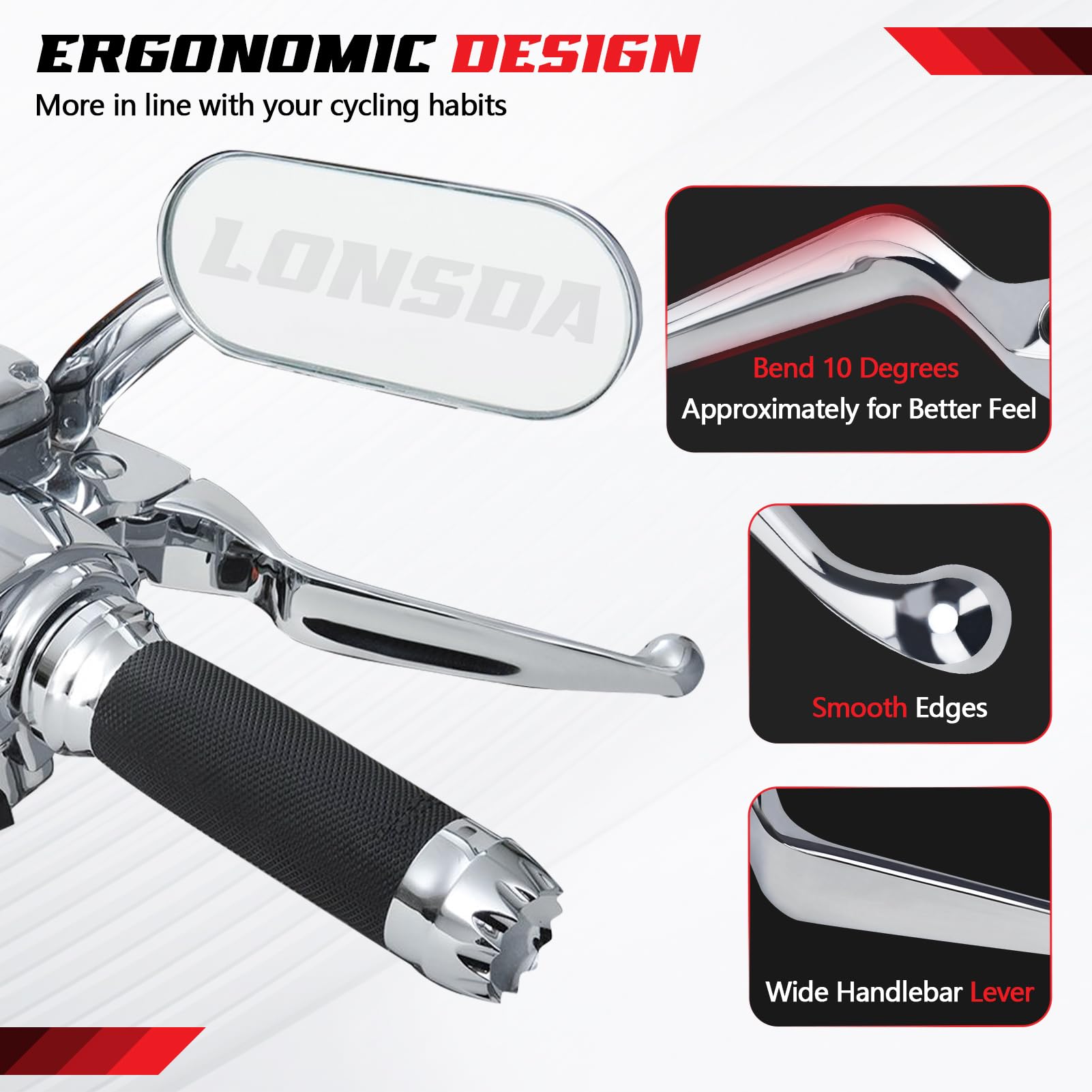 Lonsda silver brake lever for Fat Boy combines durability with a chrome look.