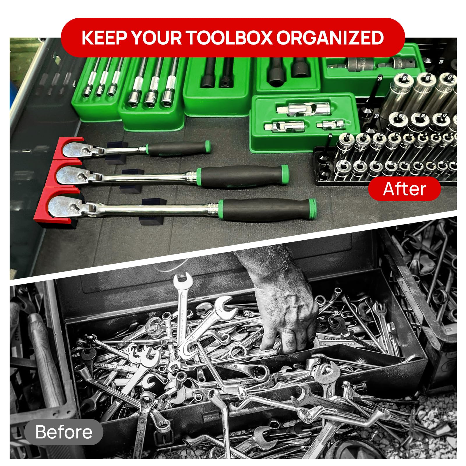 LookFox ratchet organizer durable plastic ensures long-lasting everyday use.