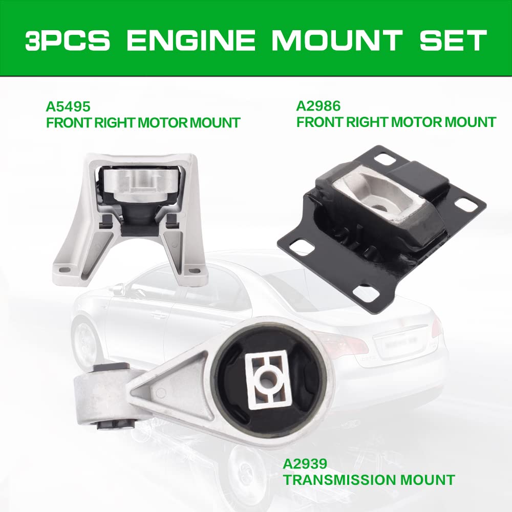 Loongrie engine mount set 3 rear view, helps stabilize the engine and reduce vibrations.