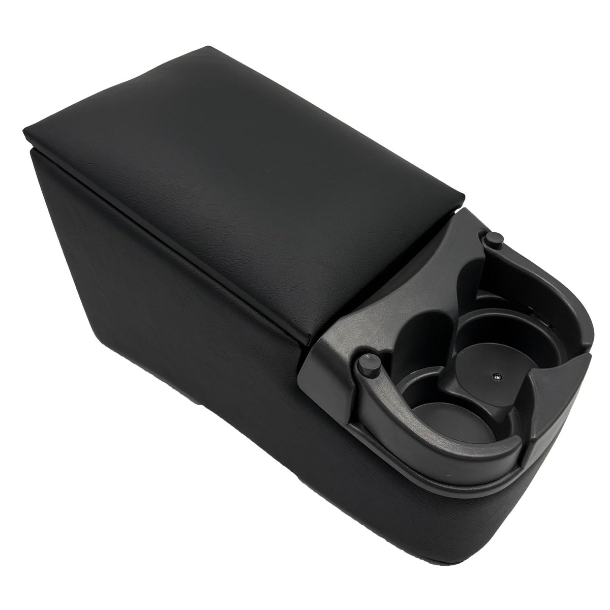 LOOYE Black Universal Truck Bench Seat Console with cup holders keeps essentials within reach.