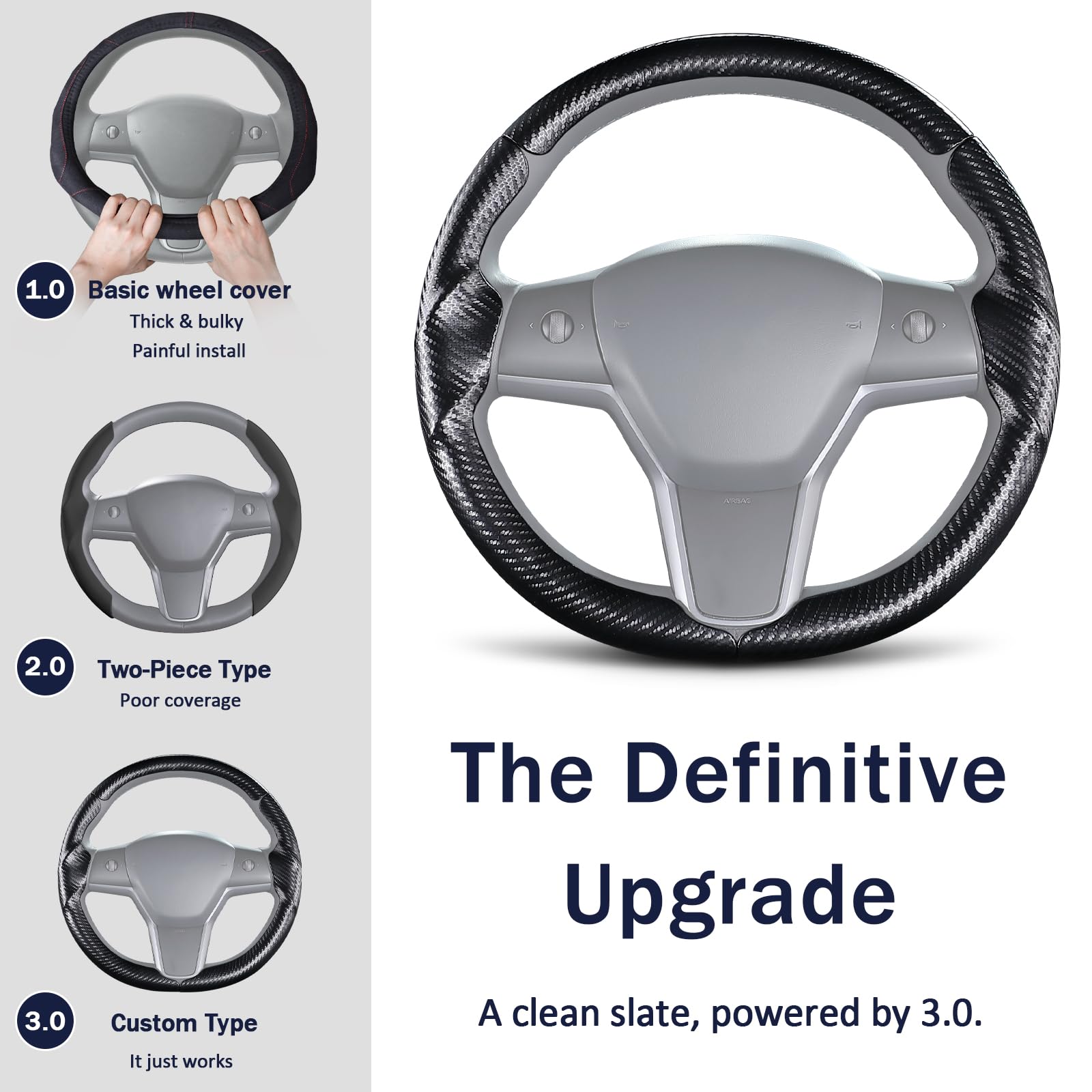 Lophnix ultra-thin steering cover maintains authentic feel.