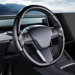Lophnix Tesla Model Y steering cover enhances grip and style.