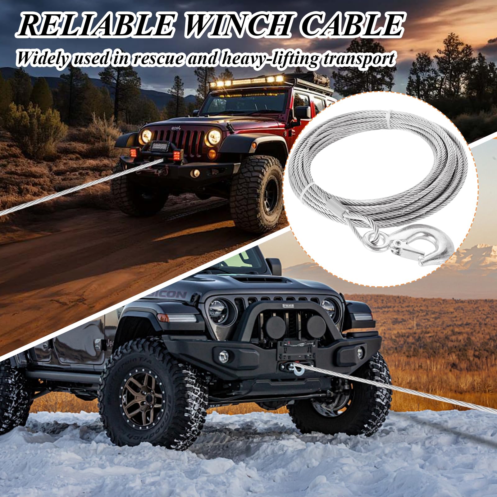 LOPYXBR winch cable supports towing and outdoor applications reliably.