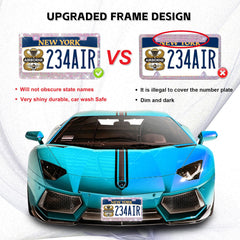 Lord Eagle license frame universal fit designed for most US vehicles.