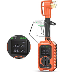 Losrik RV Surge Protector 50A with LED display shows real-time power usage.