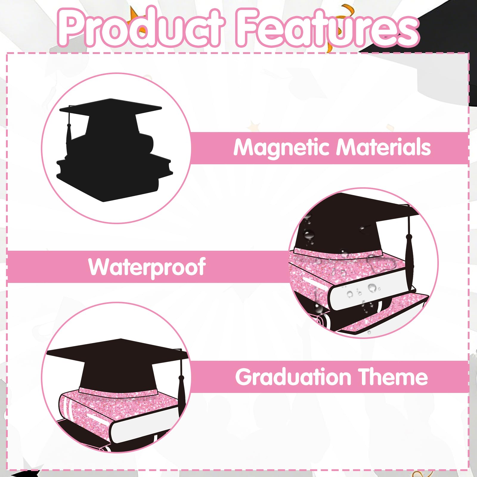Lovarywow magnetic decals stick securely on metal surfaces for quick party setup.