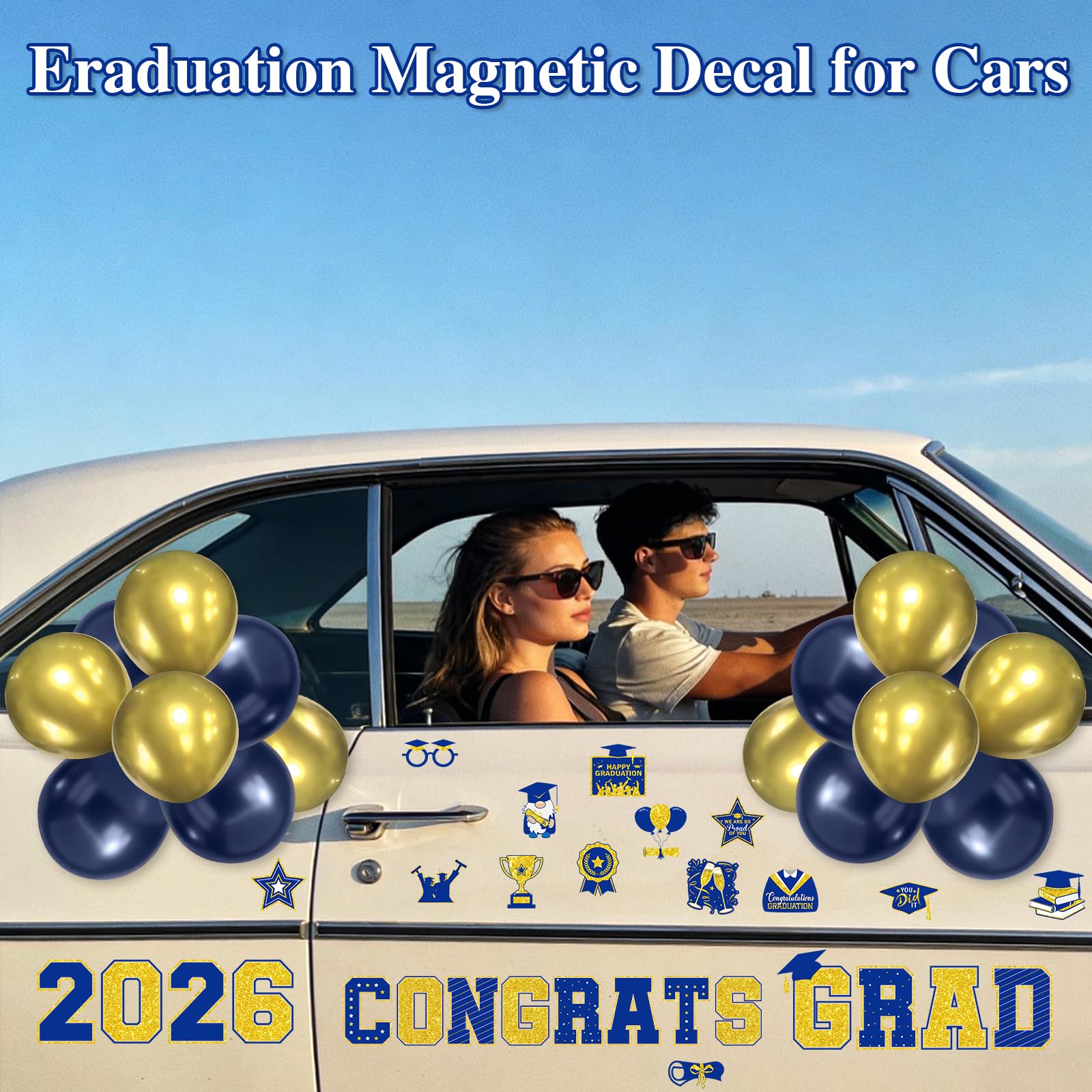 Lovarywow magnets on doors and mailboxes enable versatile graduation decor.