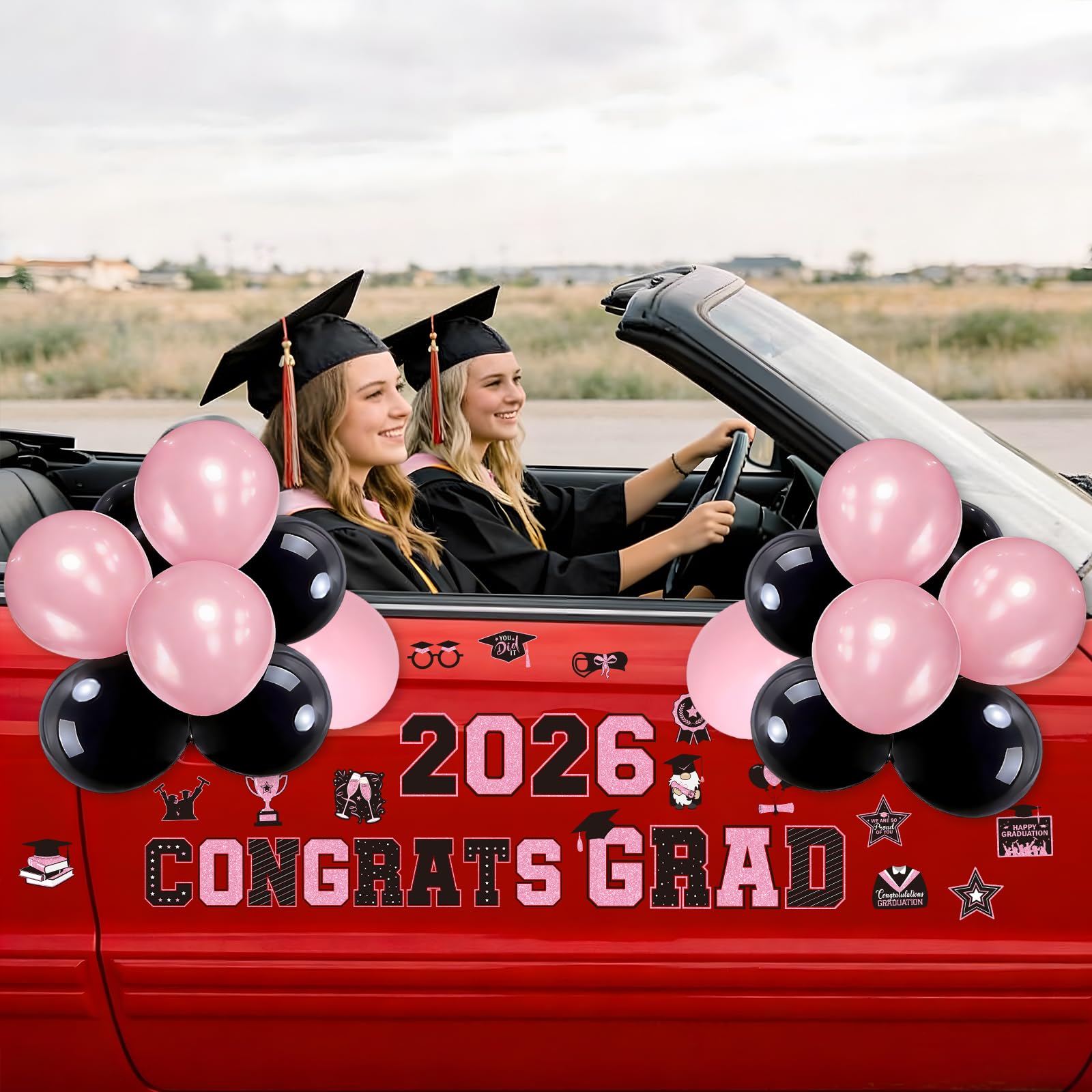 Lovarywow weather-resistant magnets endure outdoor graduations and parades.