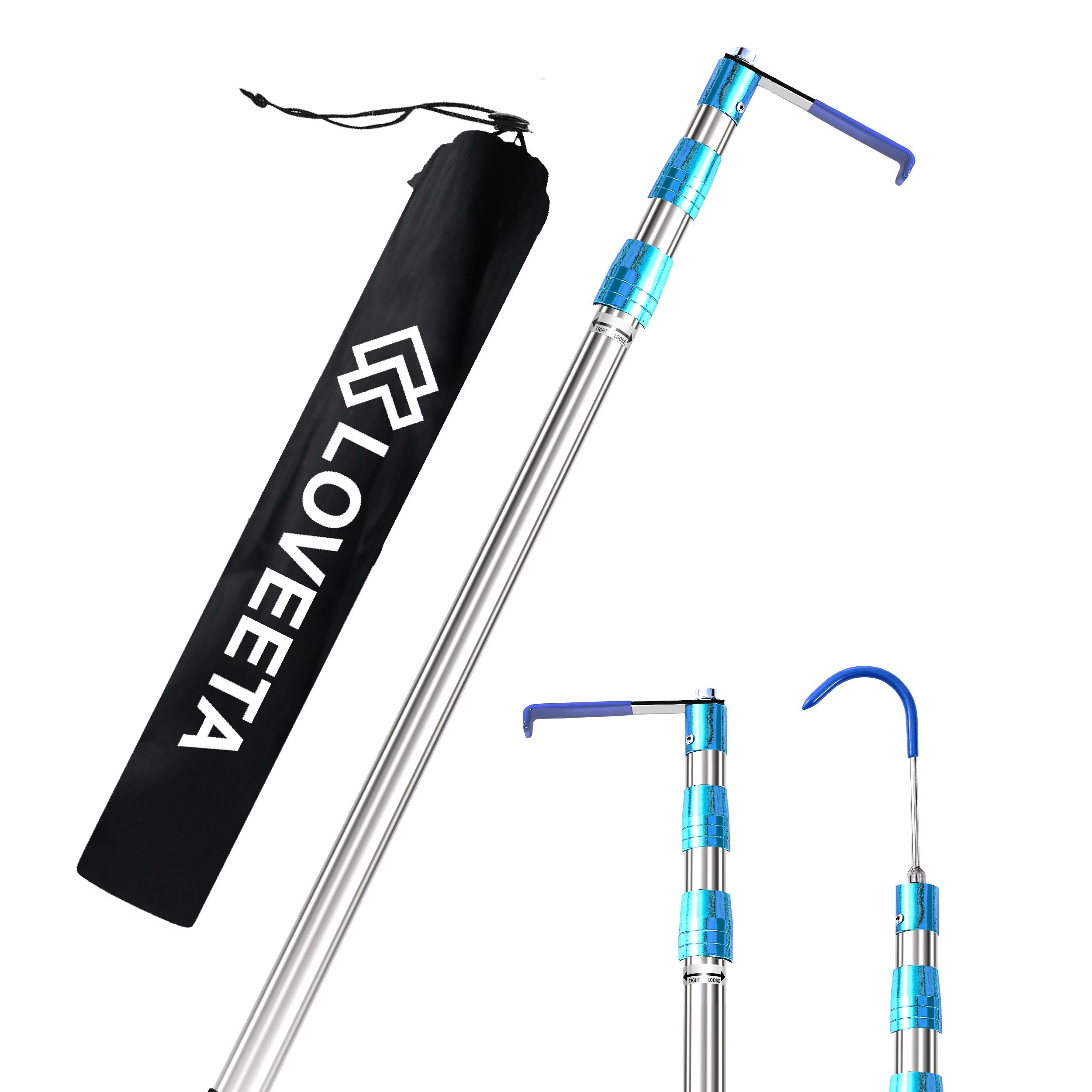 LOVEETA cargo grabber tool extends reach to retrieve items from a truck bed.