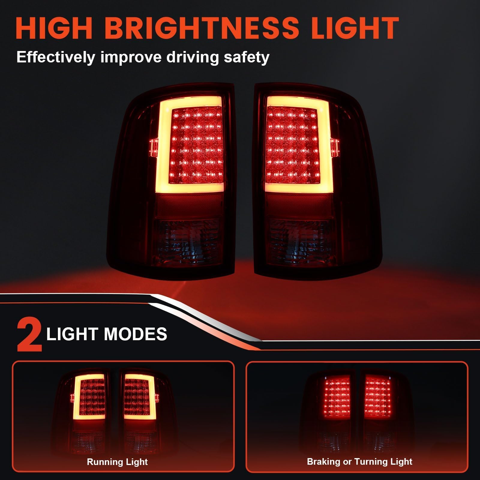 LOVELYNOV LED tail light for Ram 2500 rear, weatherproof and durable