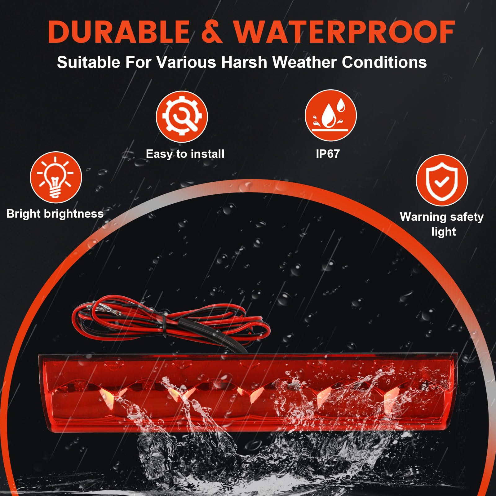 LOVELYNOV LED third brake light moisture resistant for varied climates