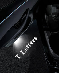 Loweeey 4K car door light projector front-right with vivid 3D logo glow.