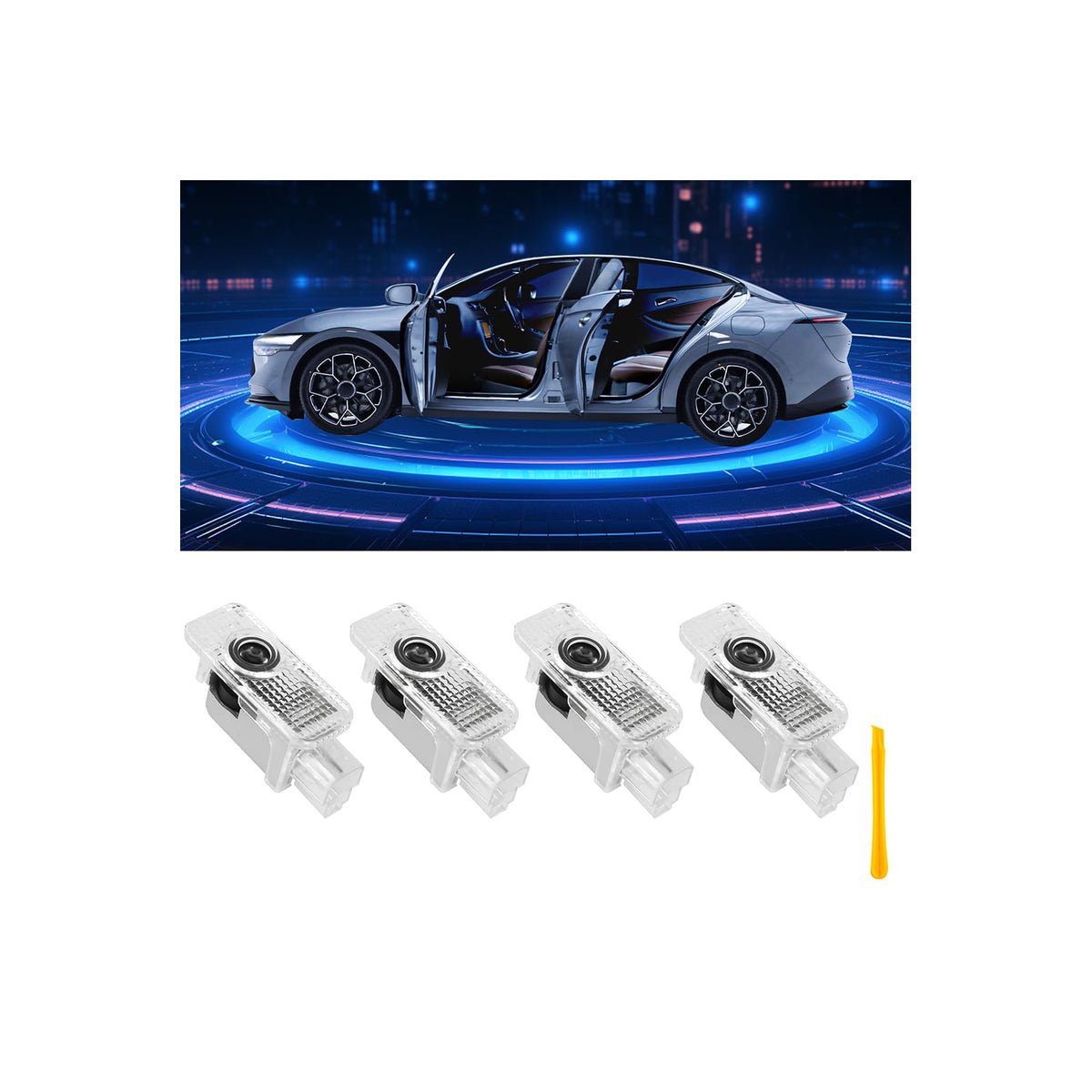 LOWEEY car door light logo projector for A1 enhances entry visibility with crisp projection.