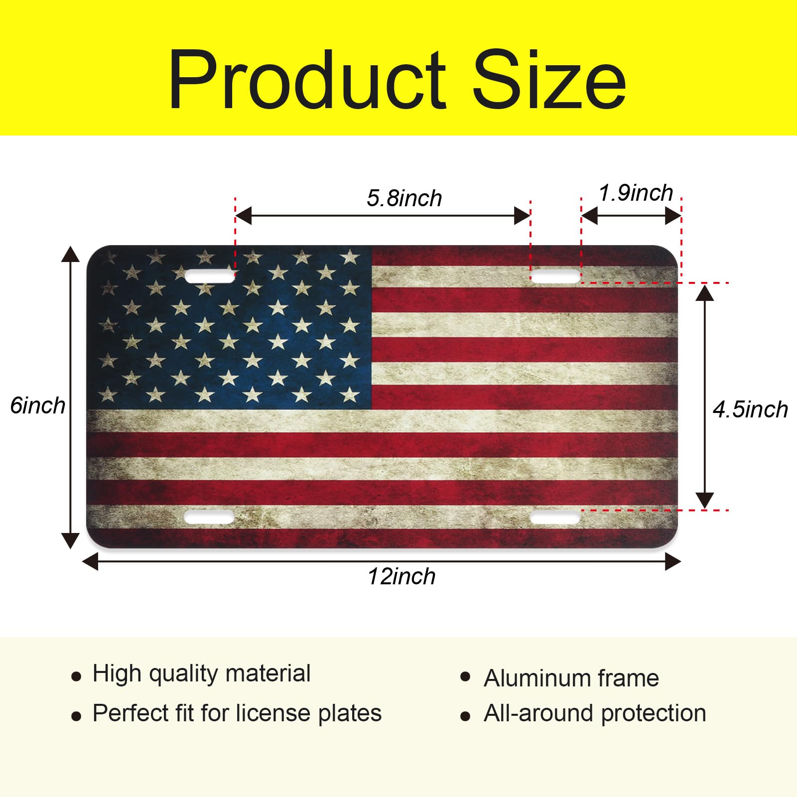 LoyaGour aluminum license plate with durable metallic finish for outdoor use