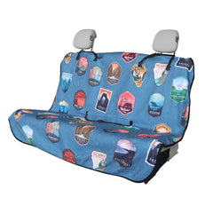 LoyaGour back seat cover with National Parks pattern protects rear seats from dirt