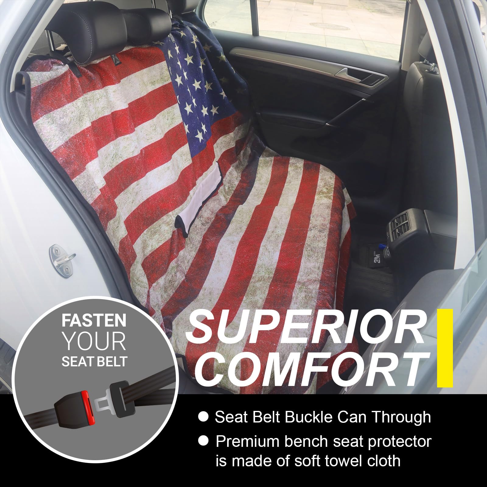LoyaGour waterproof back seat cover keeps upholstery dry