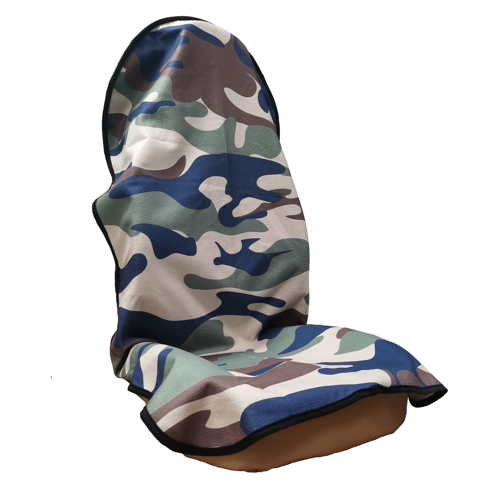 LoyaGour camouflage front seat cover protecting against sweat during workouts