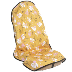 LoyaGour car seat cover with towel pattern protects front seats from sweat during workouts.
