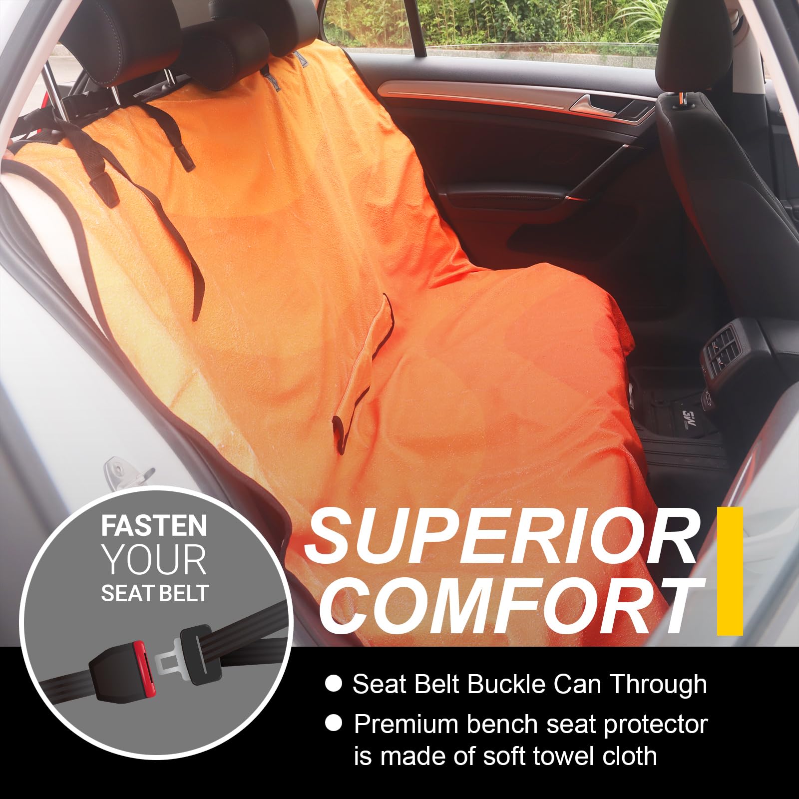 LoyaGour dog car seat cover protects against scratches, shedding, and mud.