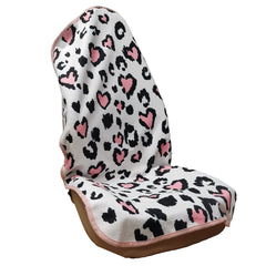 LoyaGour leopard print front seat cover shields seats from sweat and moisture