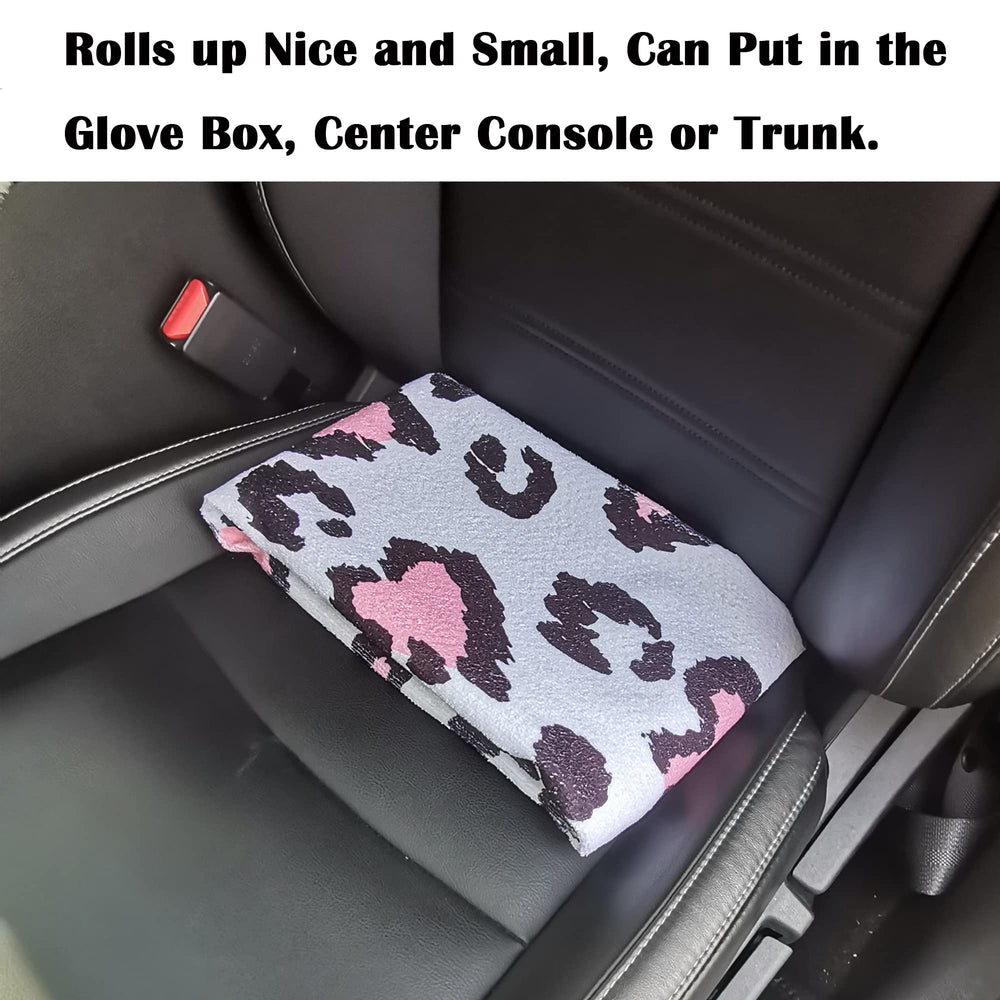 LoyaGour leopard print travel towel seat cover rolls for compact storage