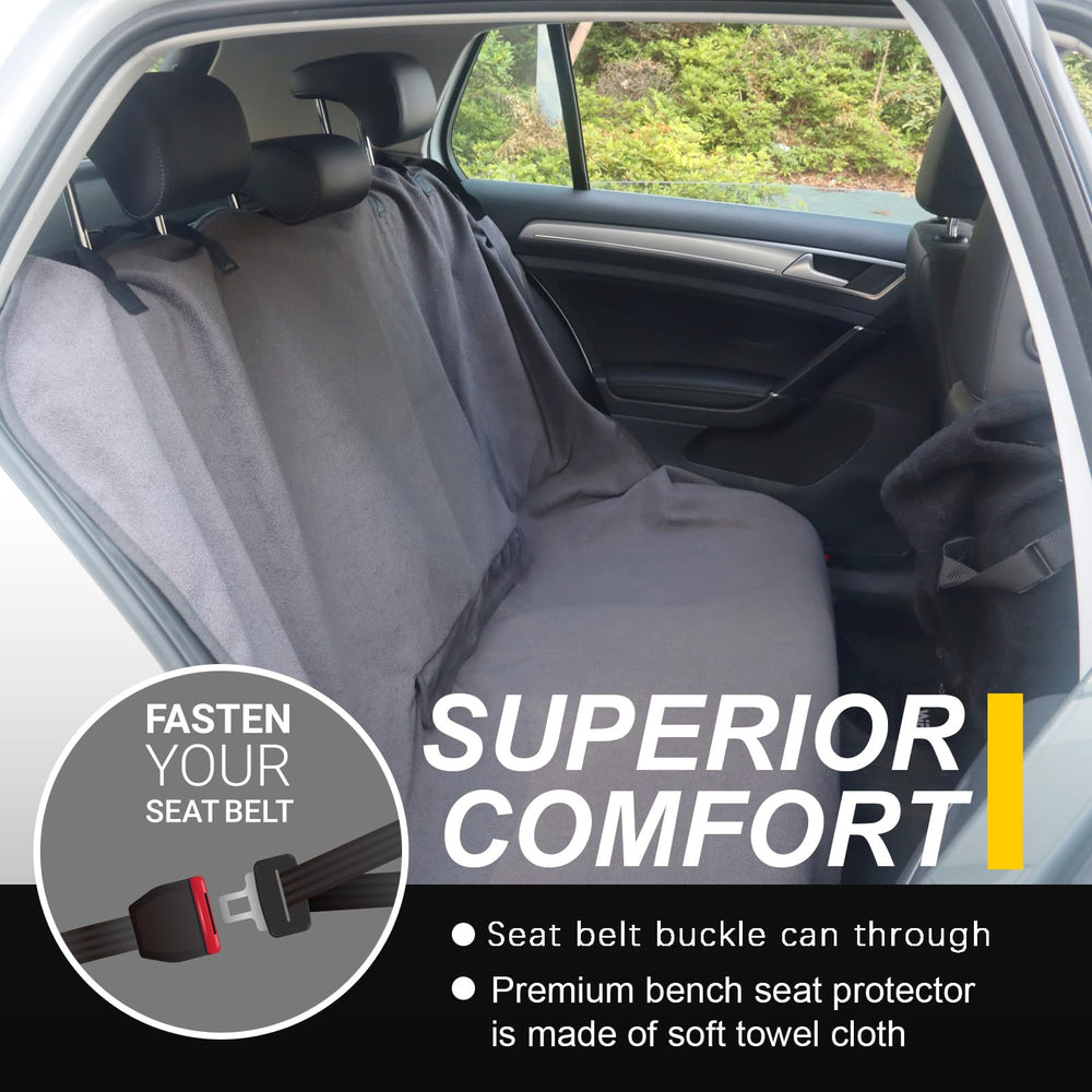 LoyaGour non-slip-backing back-seat cover stays in place during drives.