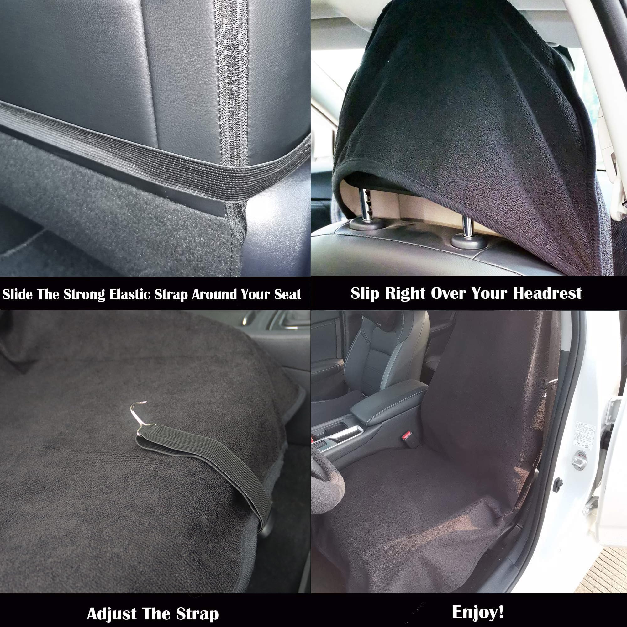 LoyaGour non-slip backing seat cover stays in place on car seats