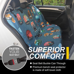 LoyaGour rear bench towel seat cover provides waterproof protection for spills
