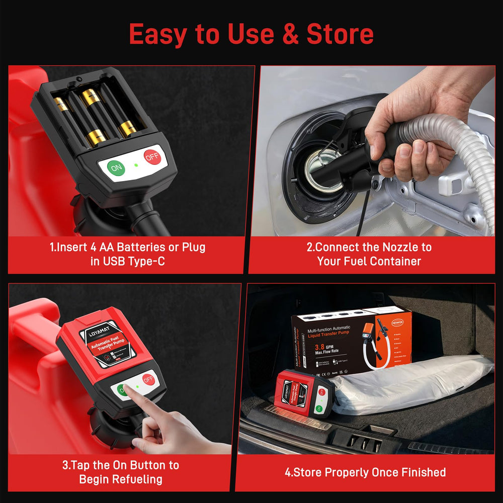 LOYAMAT auto-stop indicator helps avoid overfilling and mess
