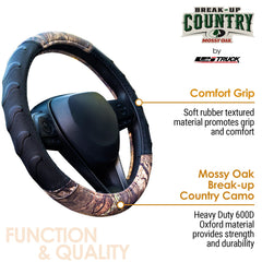 LPI Truck Mossy Oak steering wheel cover close-up grip texture and anti-skid design.