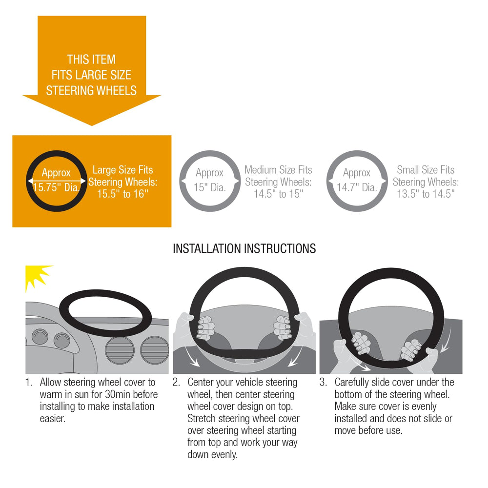 LPI Truck Mossy Oak steering wheel cover soft grip for comfortable long drives.