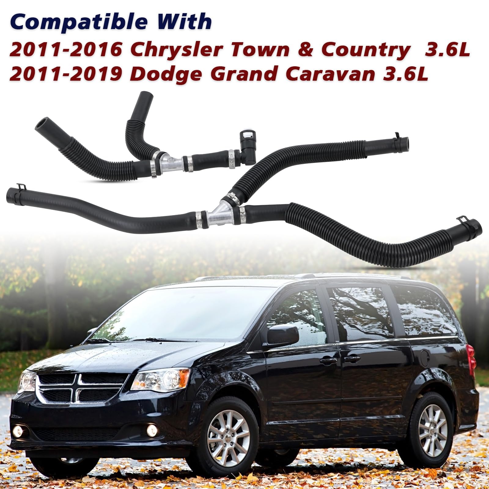 Lqito aluminum heater hose assembly shows easy installation in the engine bay.