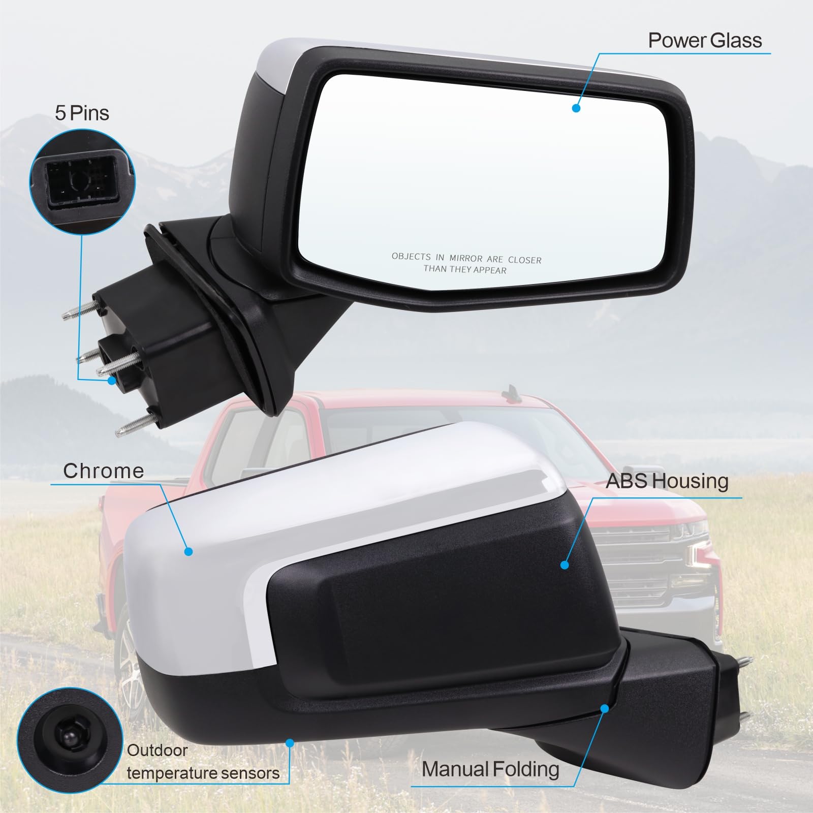 Lqito chrome mirror face detail adds aesthetic appeal and visibility