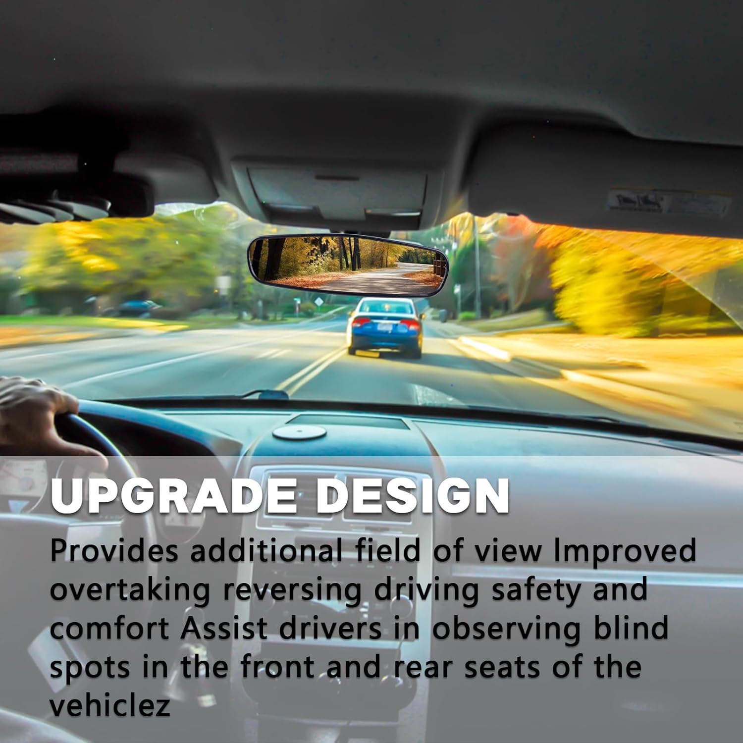 Lqito interior rear view mirror for Edge increases lane awareness