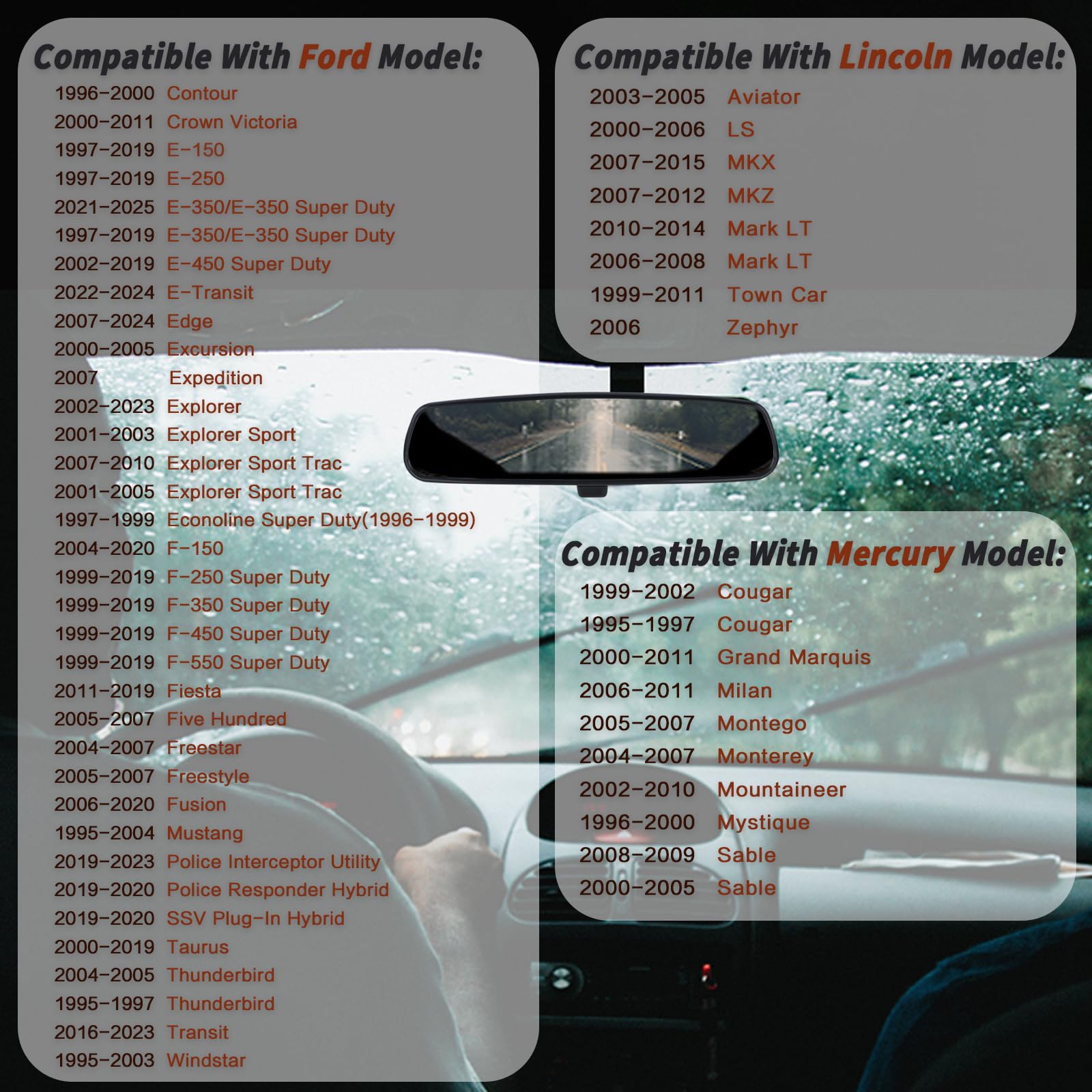 Lqito interior rear view mirror for Fusion aids rear visibility