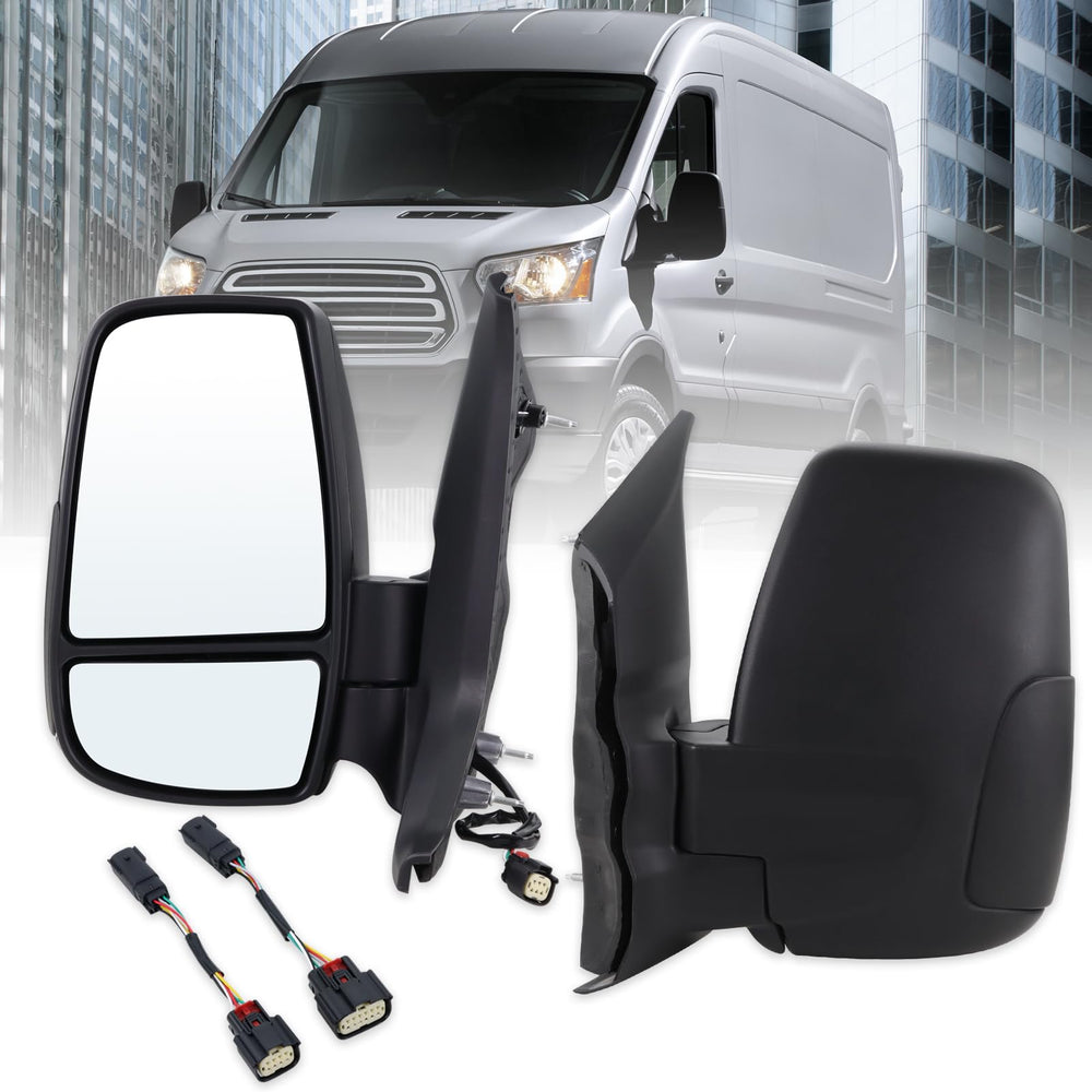 Lqito left driver side mirror assembly for Ford Transit with durable housing.