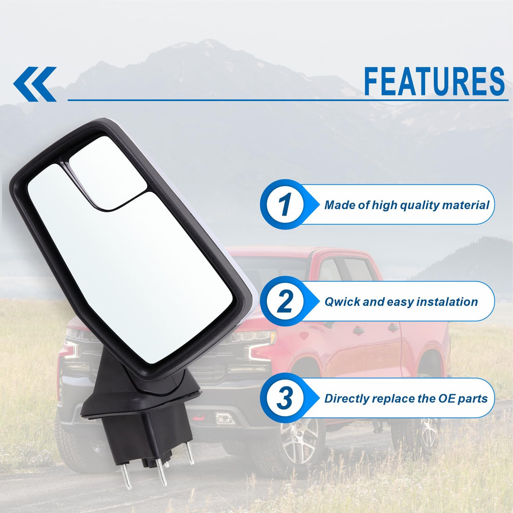 Lqito manual folding mirror for Silverado 1500, plug-and-play compatibility