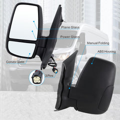 Lqito matte black door mirror face closeup showing sleek finish.
