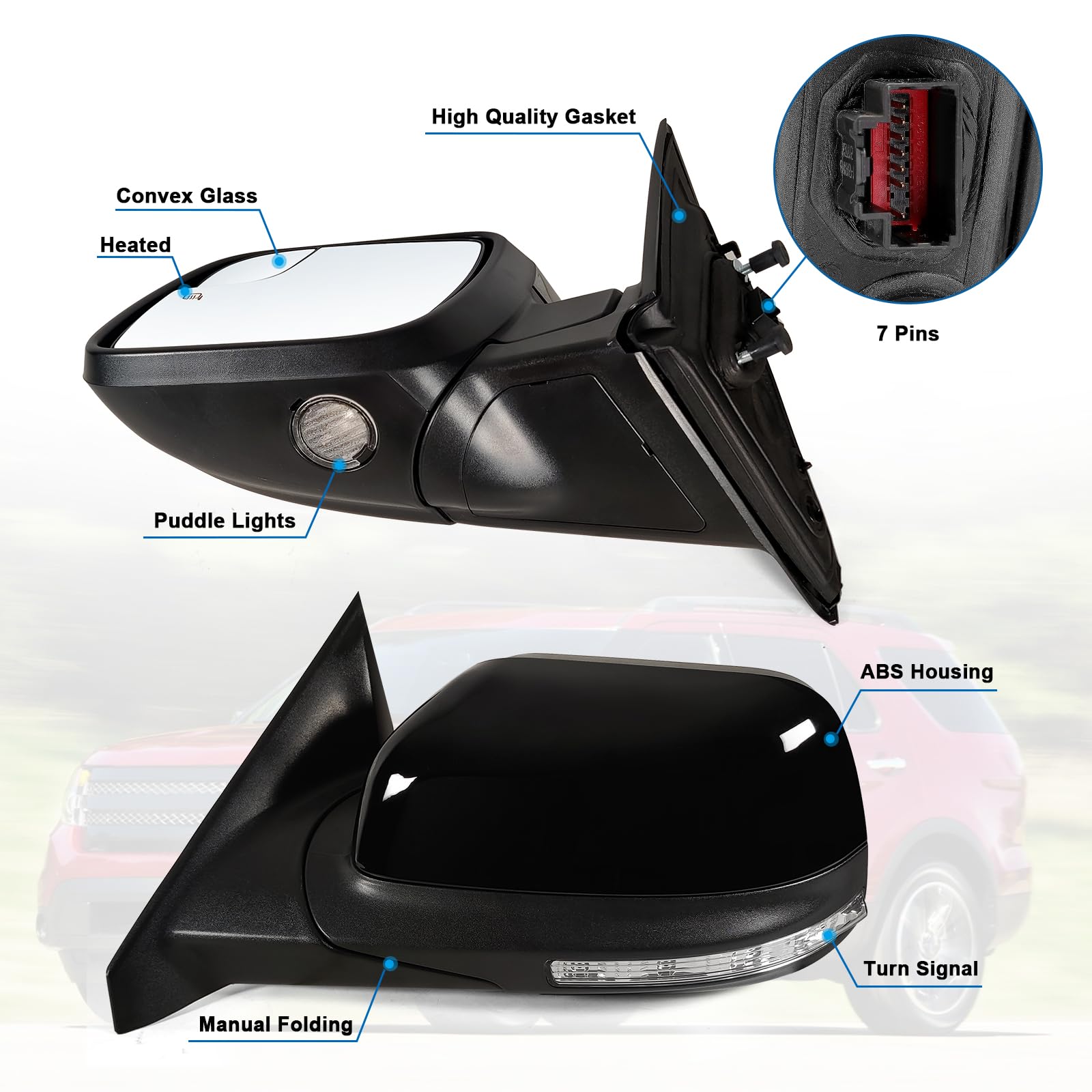 Lqito mirror with power heated turn signal improves night driving visibility
