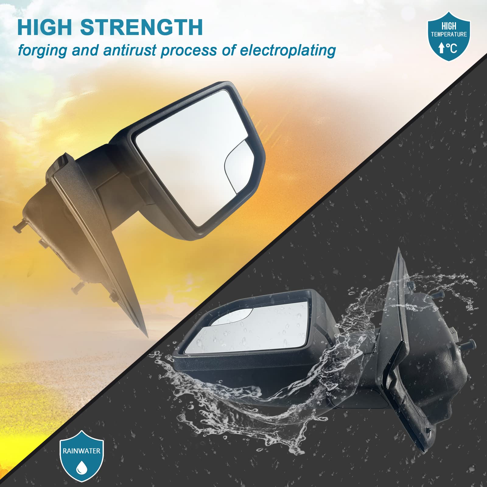 Lqito OEM-style replacement mirror for Ford F-150 2015–2020
