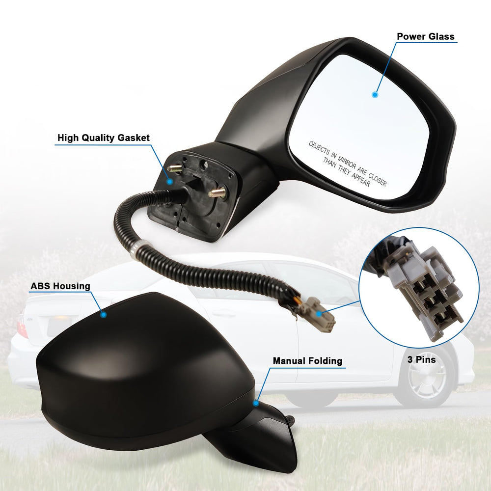 Lqito Honda Civic passenger-side mirror with power glass for quick adjustments