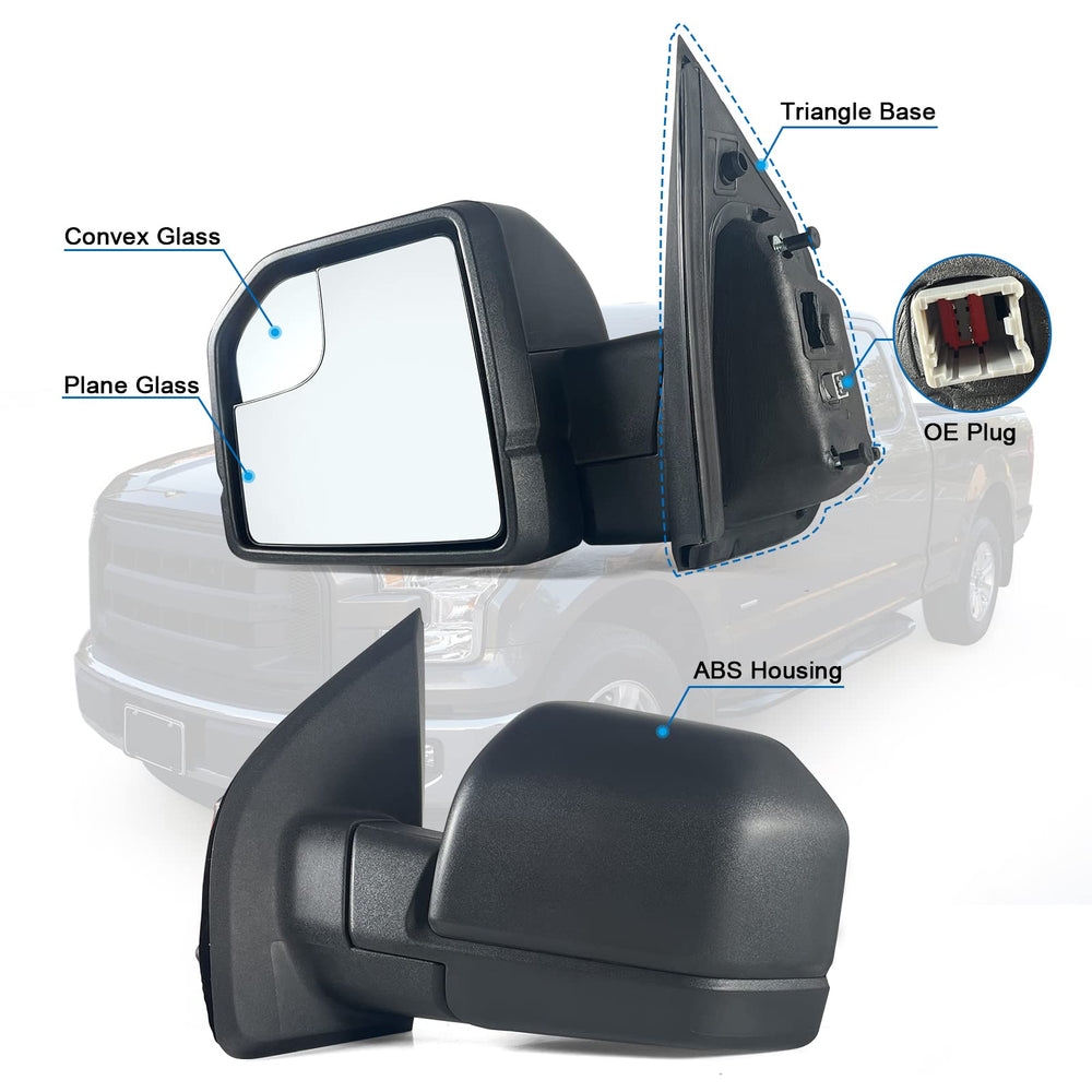 Lqito power-adjustable mirror for Ford F-150 2015–2020 improves quick positioning
