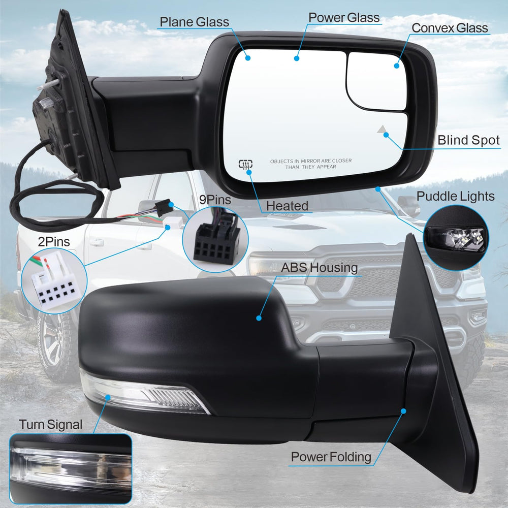 Lqito power folding mirror for Ram 1500 simplifies parking and narrow spaces