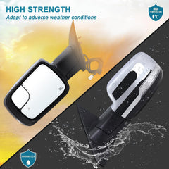 Lqito Ram 1500 left mirror turn signal enhances signaling visibility.