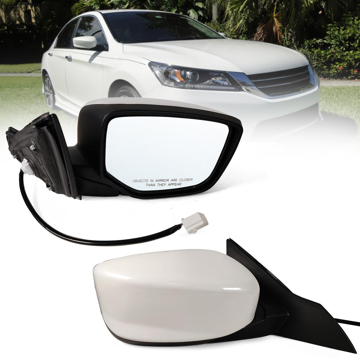 Lqito right passenger mirror for Honda Accord with power glass, durable and easy to adjust.