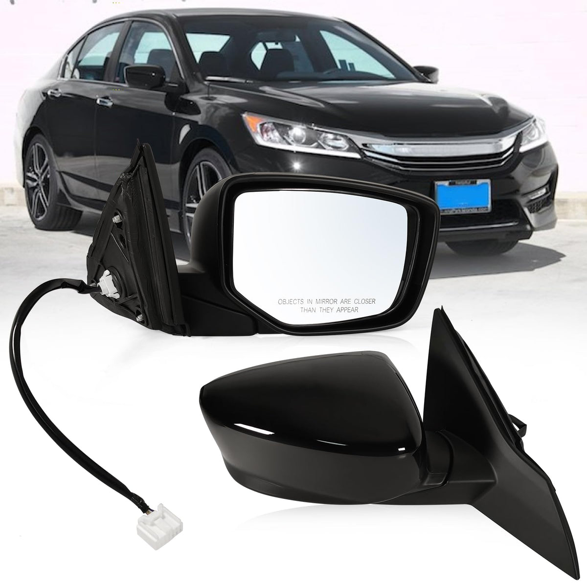 Lqito right passenger mirror for Honda Accord 2013-2017 with power glass and visibility.