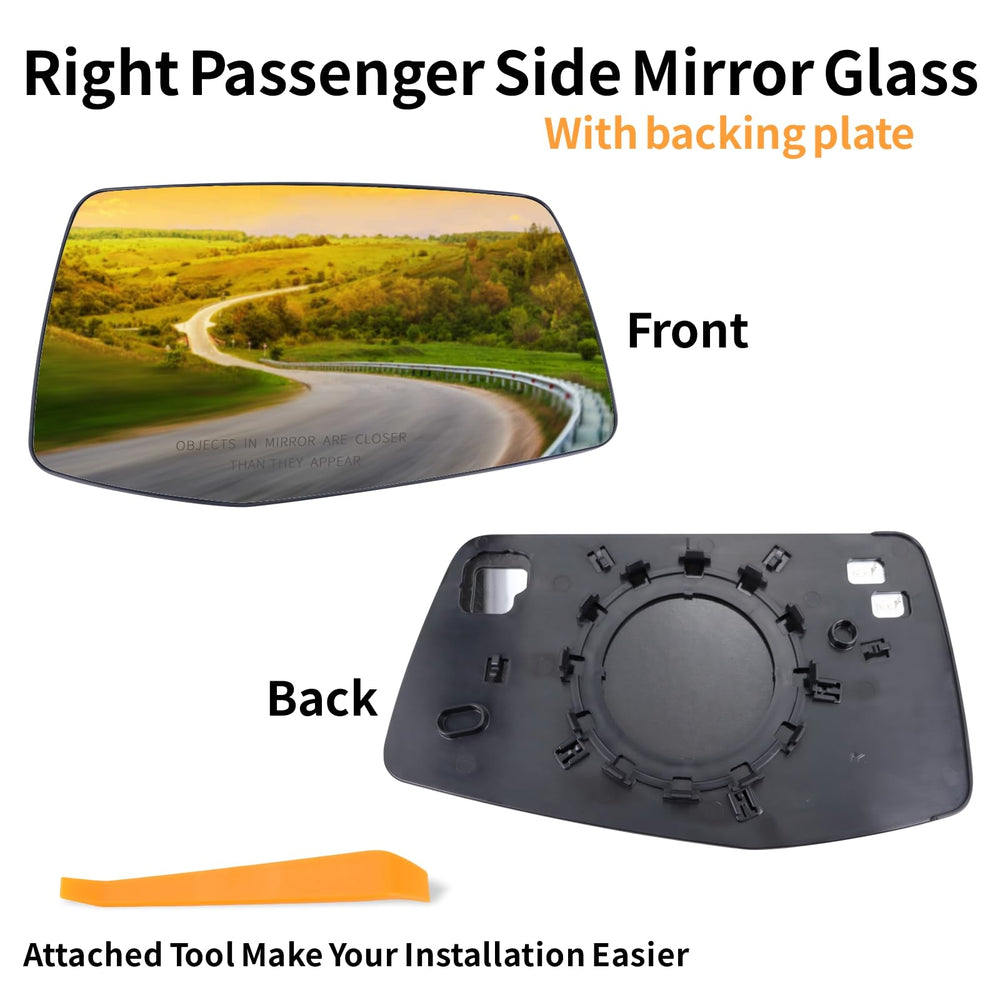 Lqito right passenger mirror glass for GMC Sierra 1500 provides quick, reliable swap.