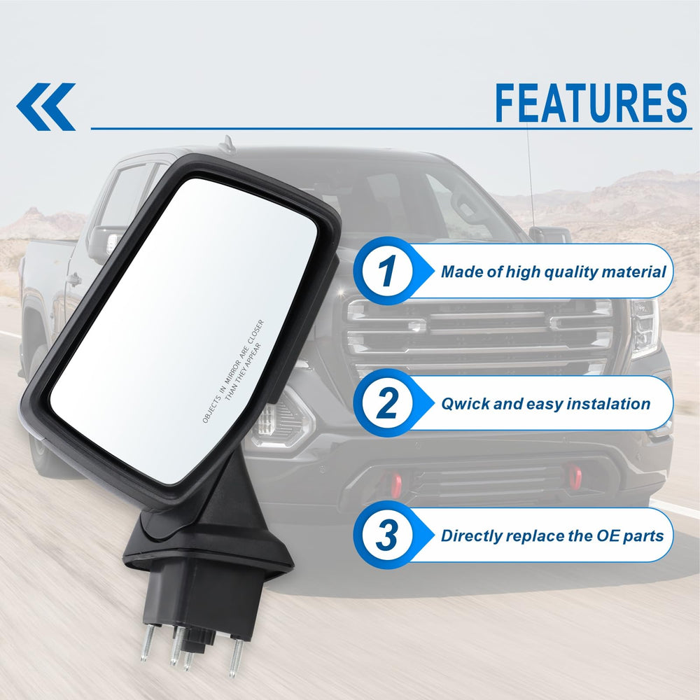 Lqito right passenger mirror heat and turn signal closeup for visibility