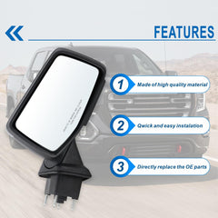 Lqito right passenger mirror heat and turn signal closeup for visibility