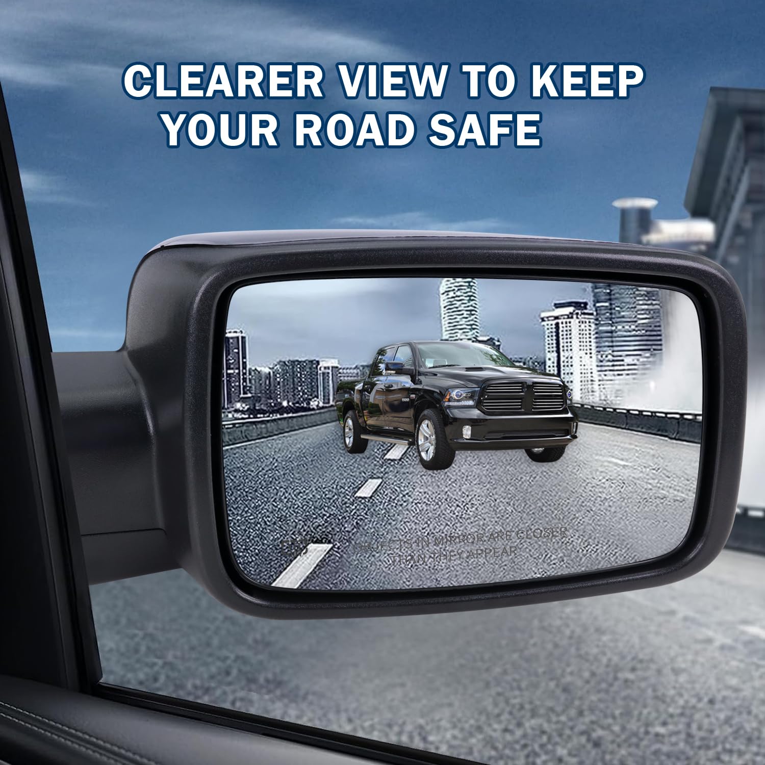 Lqito black exterior mirror designed for 68096196AF replacement.